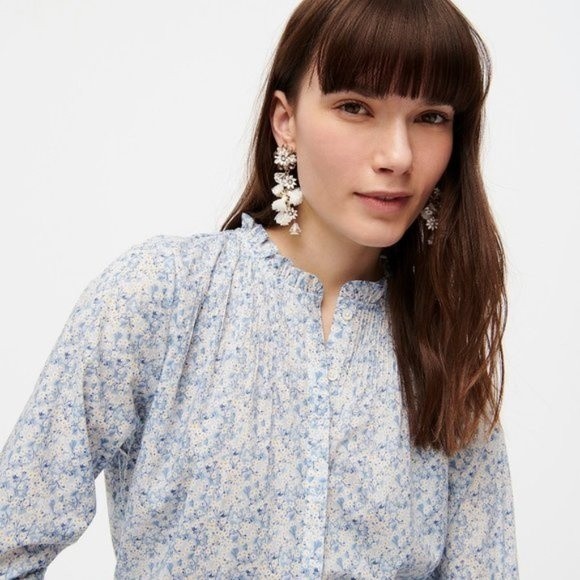 J.Crew Liberty Misti Valeria Floral Popover Shirt S - Picture 2 of 7